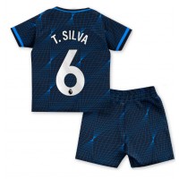 Chelsea Thiago Silva #6 Vieras Peliasu Lasten 2023-24 Lyhythihainen (+ Lyhyet housut)